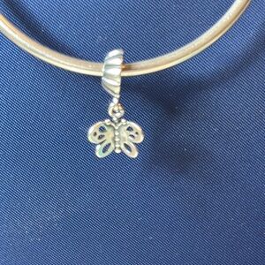 Silver Butterfly Pendant Bracelet